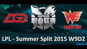 LGD vs WE Tencent LPL Summer Split 2015 W9D2 LGD Gaming vs Team WE Game 1 Highlights thumbnail