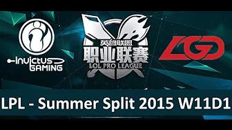 IG vs LGD Tencent LPL Summer Split 2015 W11D1 Invictus Gaming vs LGD Gaming Game 1 highlights thumbnail