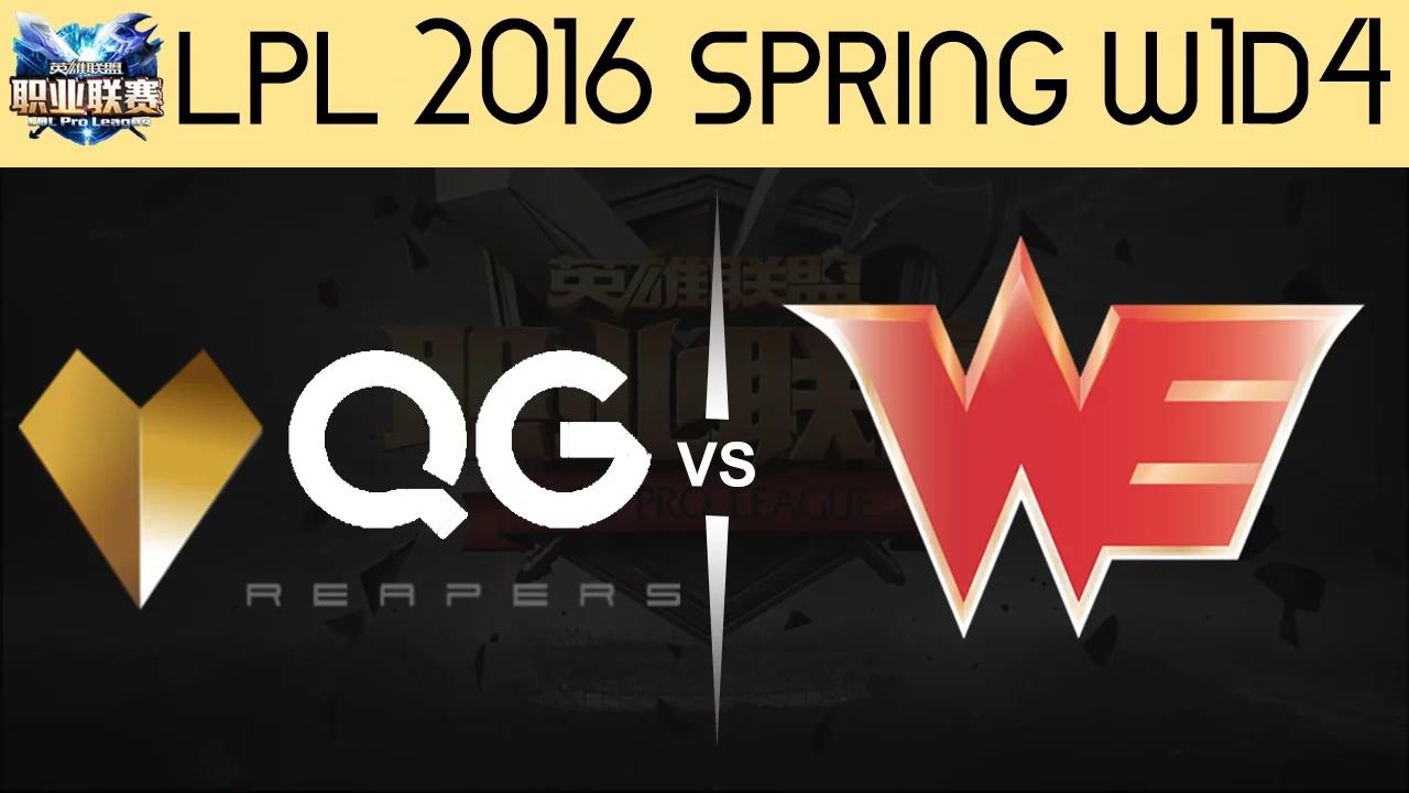 QG vs WE Game 2 highlights Tencent LPL LoL Pro League 2016 W1D4 Qiao Gu vs Team WE thumbnail