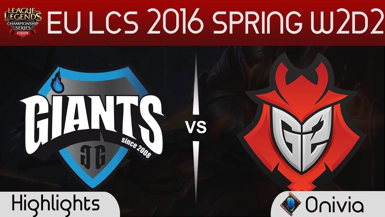 GIA vs G2 Game highlights EU LCS Spring 2016 W2D1 Giants vs G2 esports thumbnail