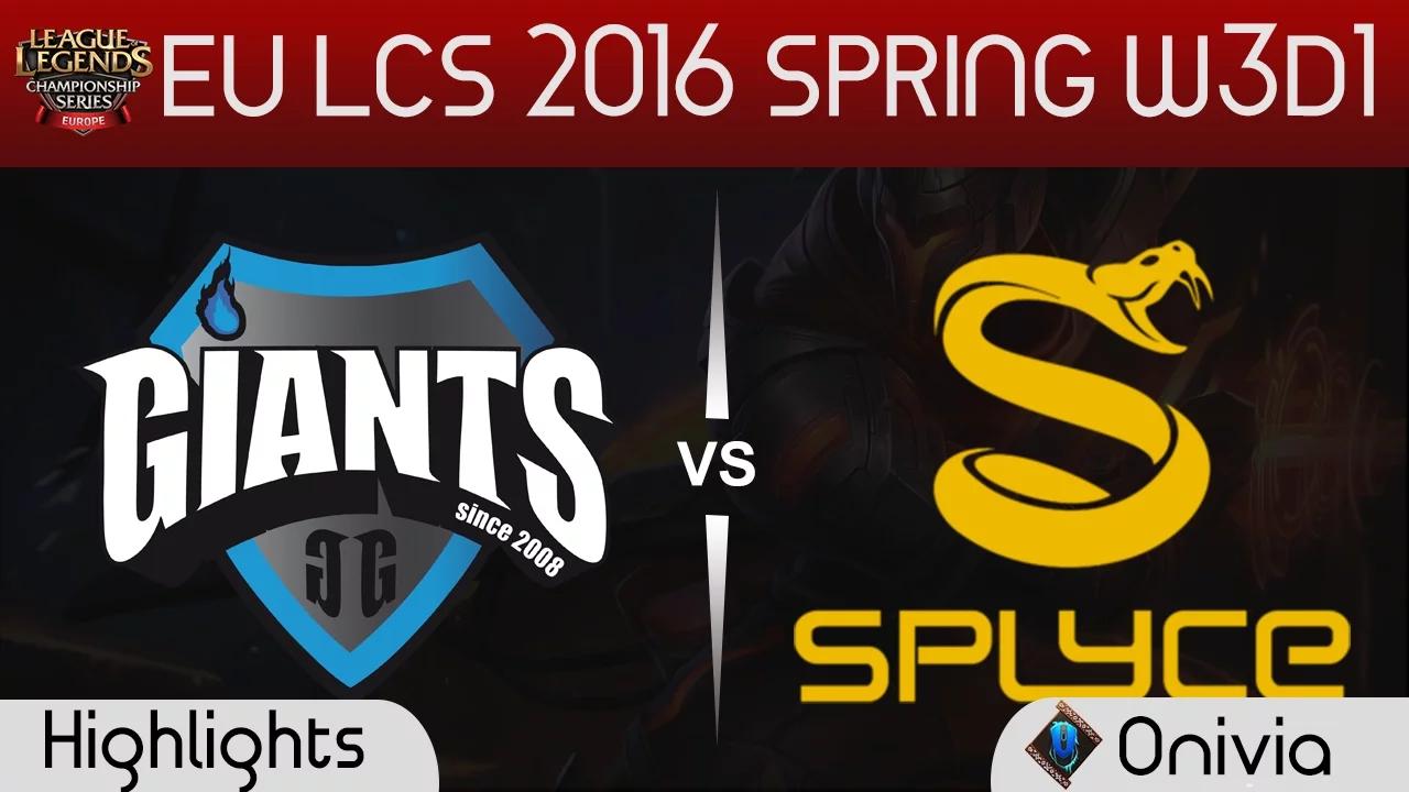 GIA vs SPY highlights EU LCS Spring 2016 W3D1 Giants vs Splyce thumbnail