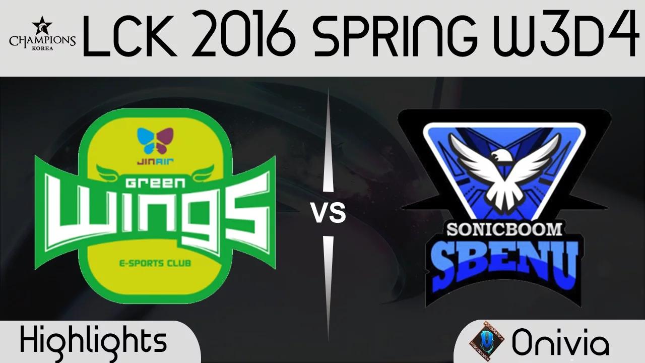 JAG vs SSB Game 2 Highlights LCK Champions 2016 Spring W3D4 JinAir Green Wings vs SBENU thumbnail