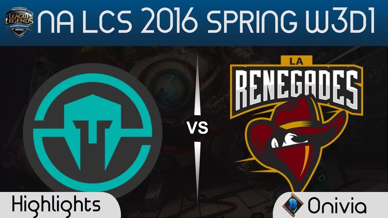 IMT vs REN highlights NA LCS Spring 2016 W3D1 Immortals vs Renegades thumbnail