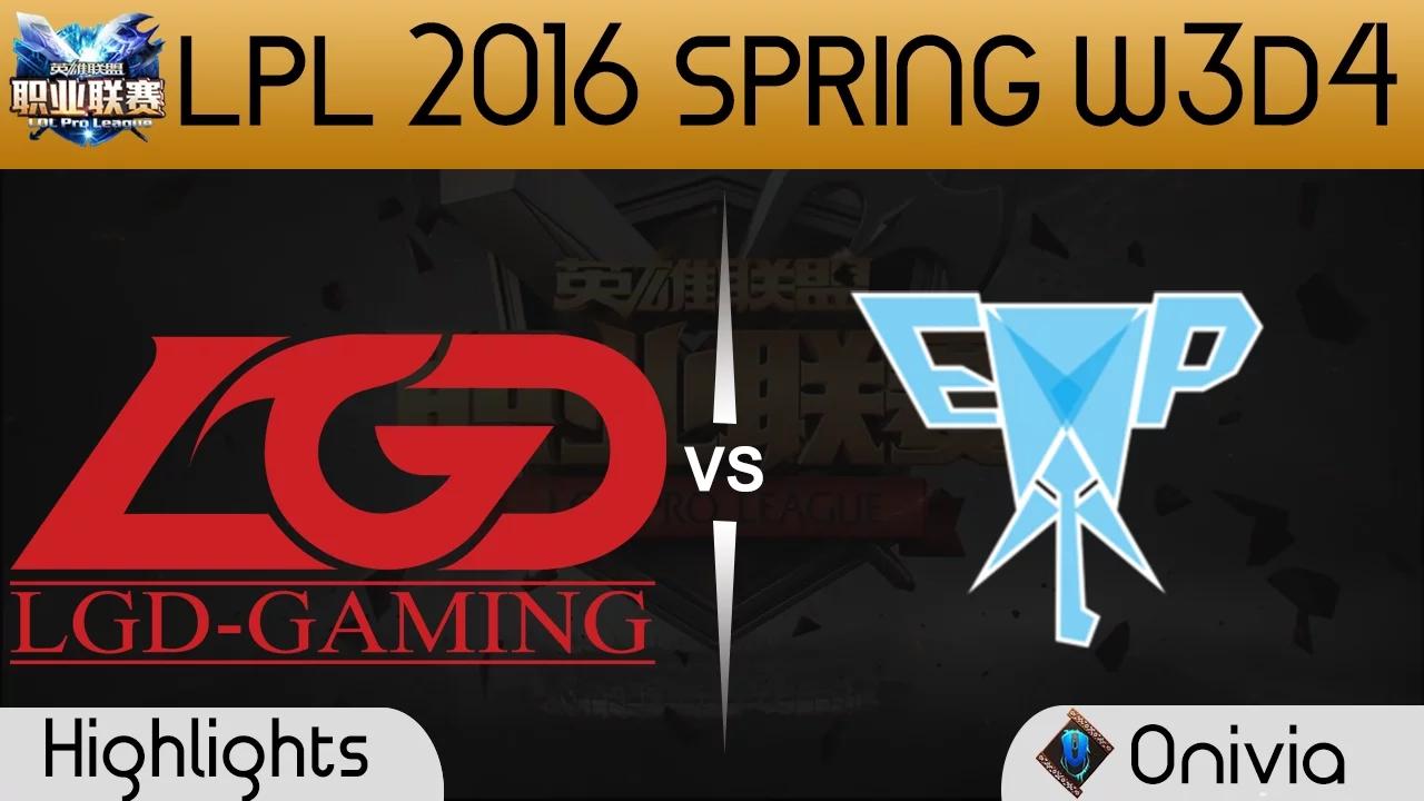 LGD vs EPA Game 2 highlights Tencent LPL LoL Pro League 2016 W3D4 LGD Gaming vs Energy Pacemaker All thumbnail