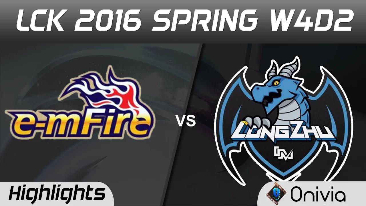 EMF vs LZ Game 1 Highlights LCK Champions 2016 Spring W4D3 E mFire vs Longzhu thumbnail