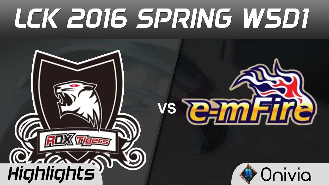 ROX vs EMF Game 1 Highlights LCK Champions 2016 Spring W5D1 ROX Tigers vs E mFire thumbnail