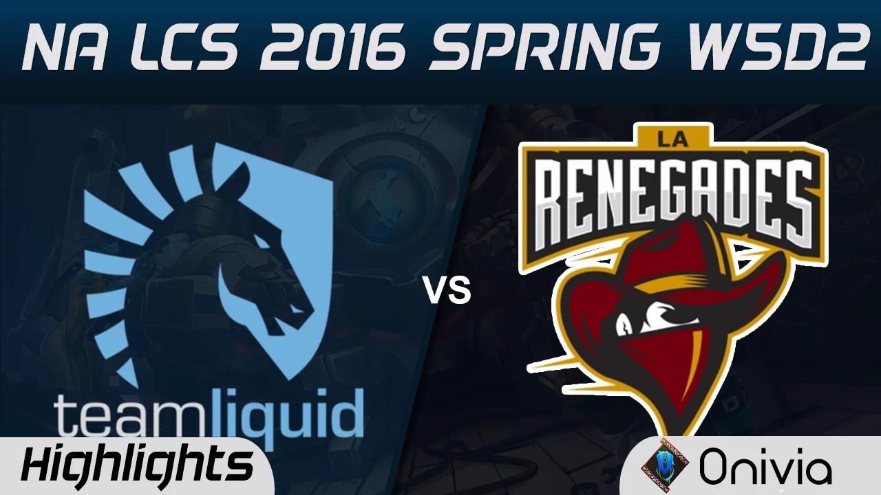 TL vs REN highlights NA LCS Spring 2016 W5D2 Team Liquid vs Renegades thumbnail