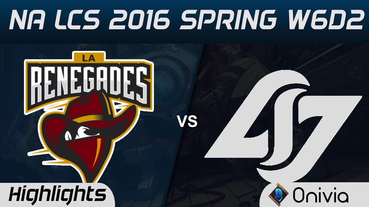 REN vs CLG highlights NA LCS Spring 2016 W6D2 Renegades vs Counter Logic Gaming thumbnail