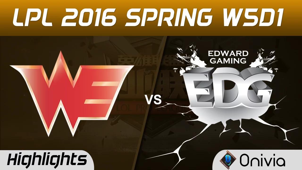 WE vs EDG Highlights Game 1 Tencent LPL LoL Pro League 2016 W5D1 Team WE vs Edward Gaming thumbnail