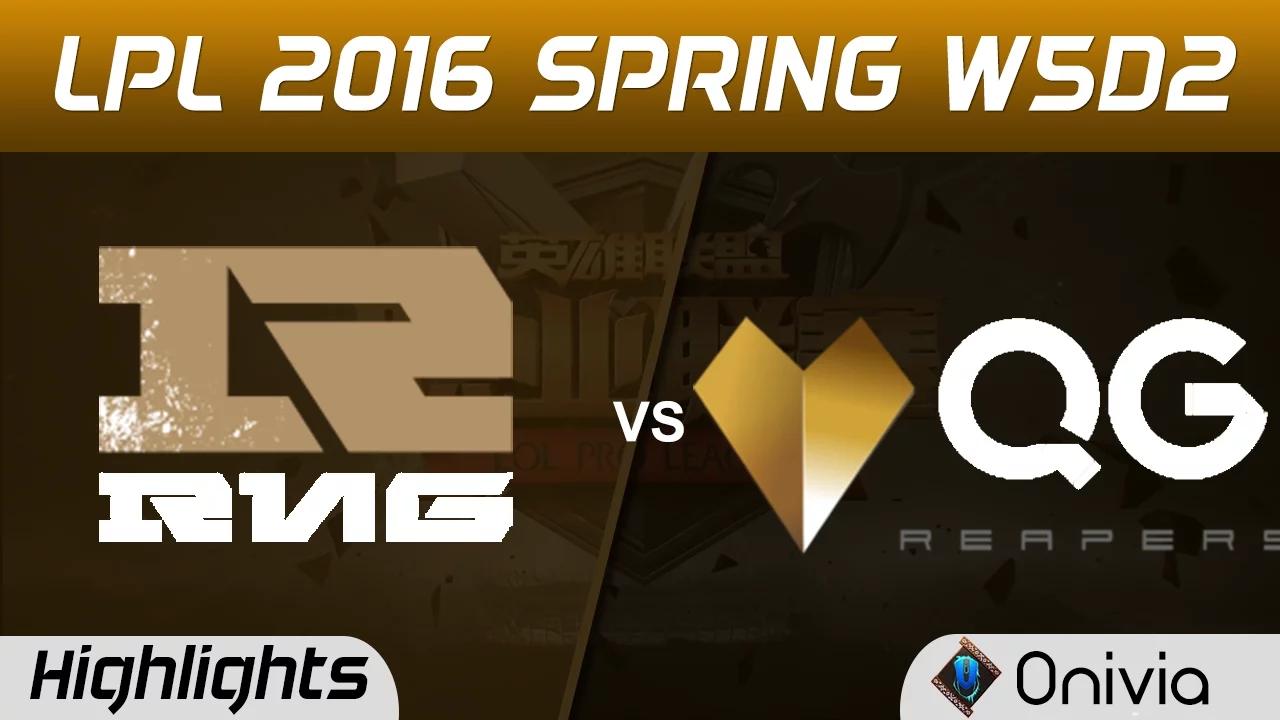 RNG vs QG Highlights Game 2 Tencent LPL LoL Pro League 2016 W5D2 Royal Never Give Up vs Qiao Gu thumbnail