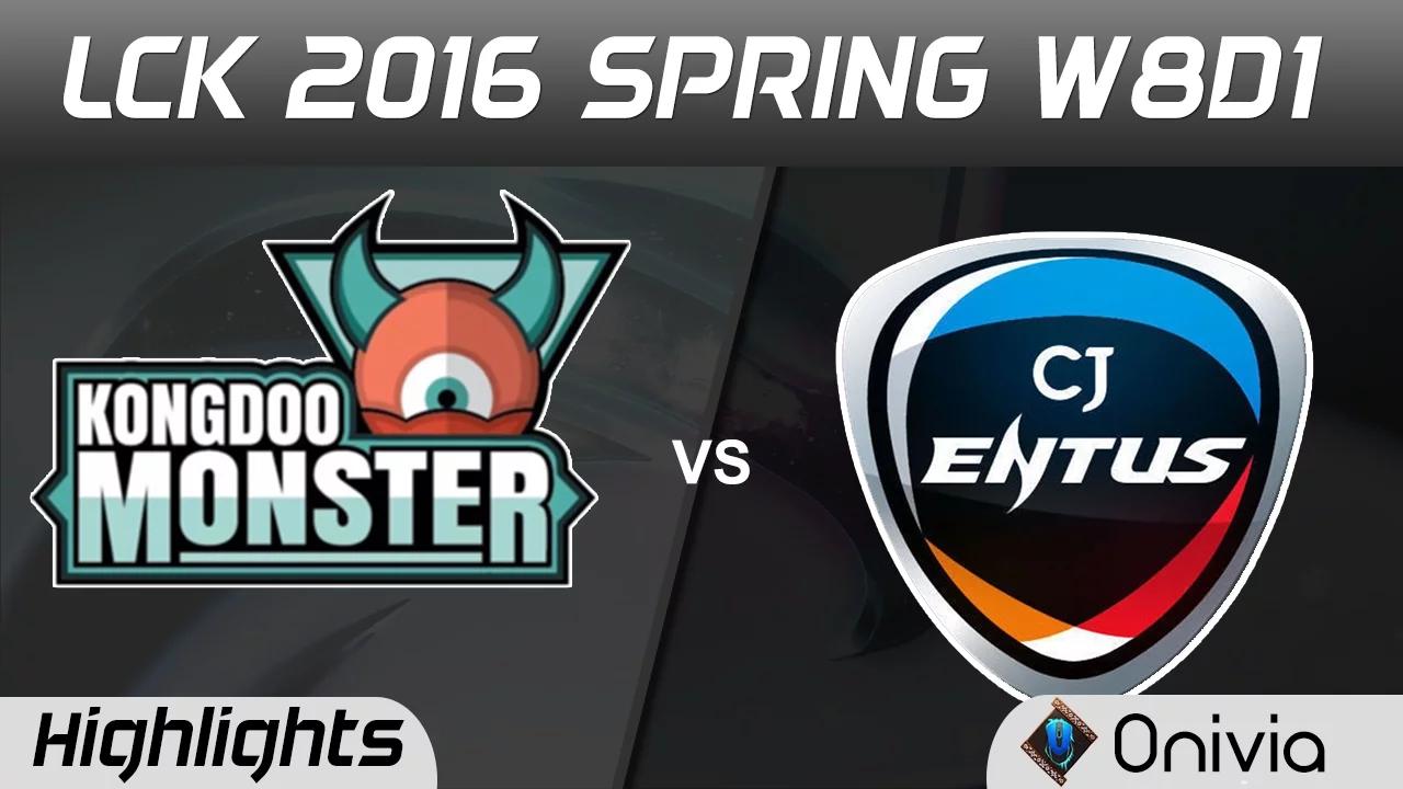 KDM vs CJ Highlights Game 1 LCK Champions 2016 Spring W8D1 Kongdoo Monster vs CJ Entus thumbnail