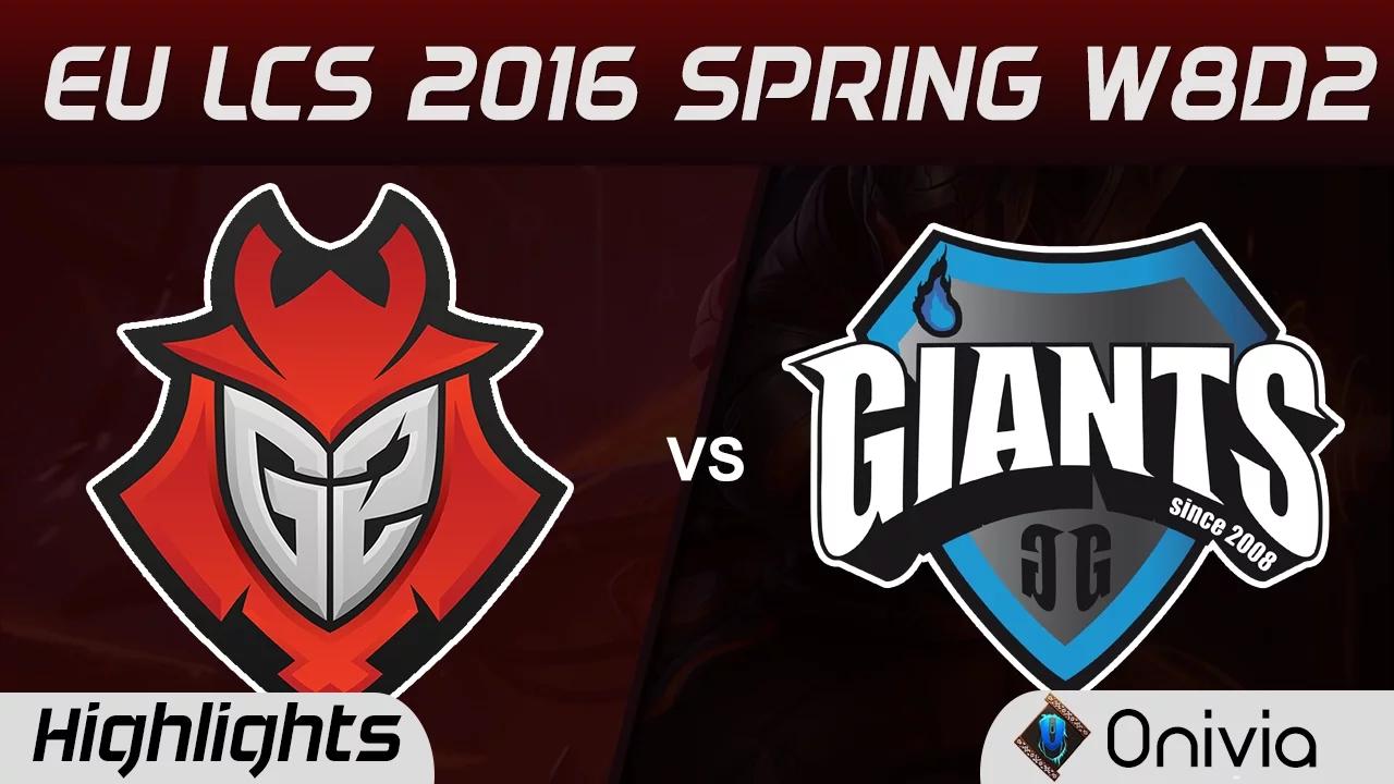 G2 vs GIA highlights EU LCS Spring 2016 W8D2 G2 Esports vs Giants thumbnail