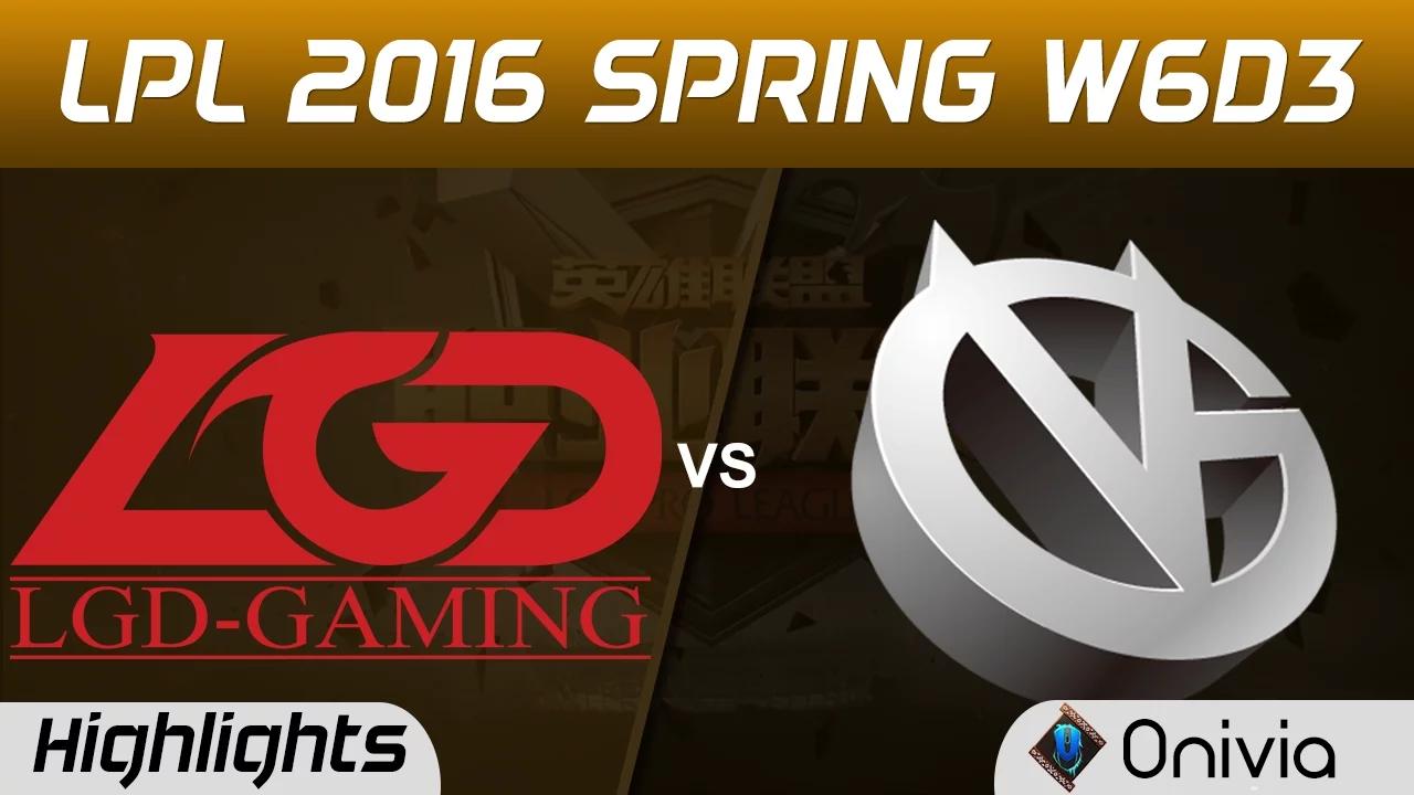 LGD vs VG Highlights Game 2 Tencent LPL LoL Pro League 2016 W6D3 LGD vs Vici Gaming thumbnail