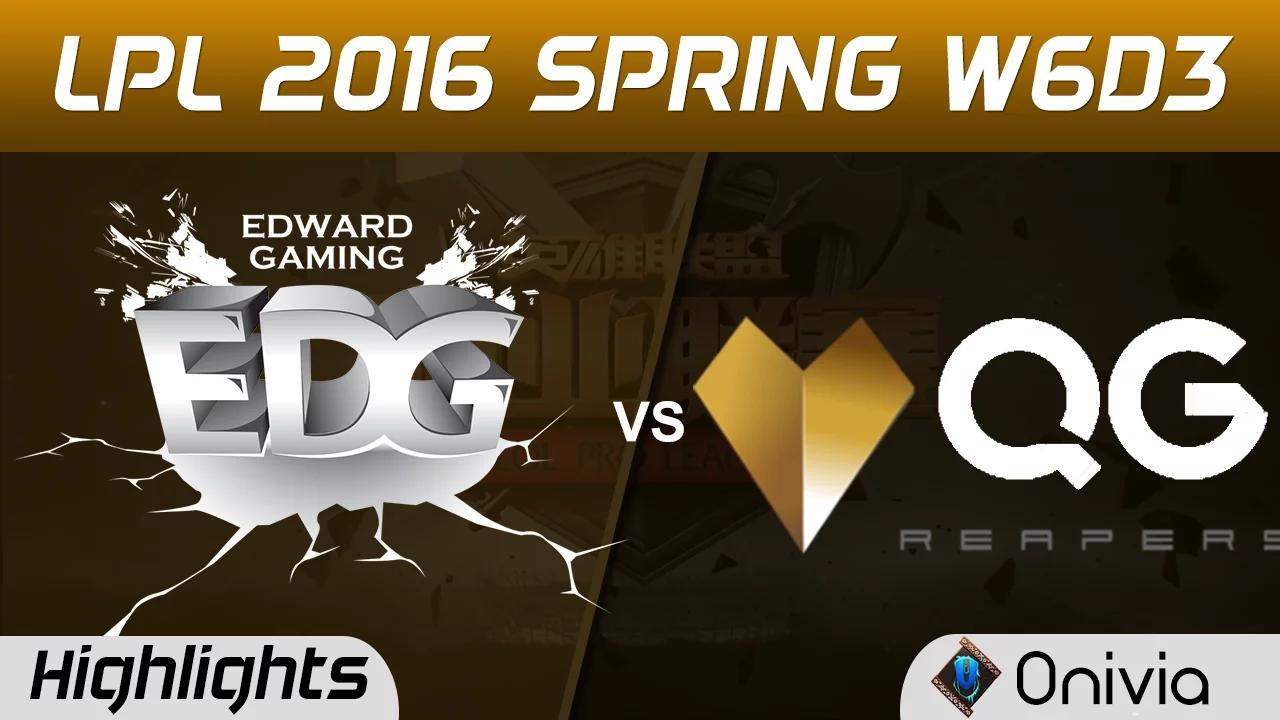 EDG vs QG Highlights Game 1 Tencent LPL LoL Pro League 2016 W6D3 Edward Gaming vs Qiao Gu thumbnail