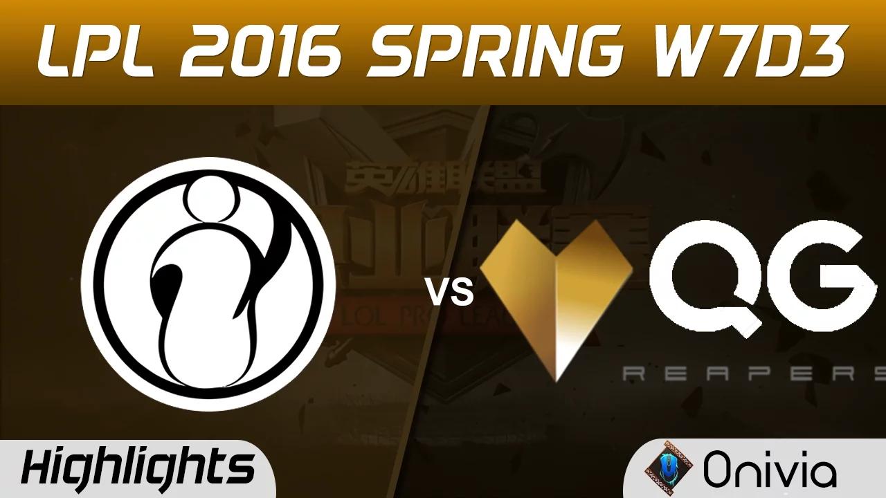 IG vs QG Highlights Game 1 Tencent LPL LoL Pro League 2016 W7D3 Invictus Gaming vs Qiao Gu thumbnail