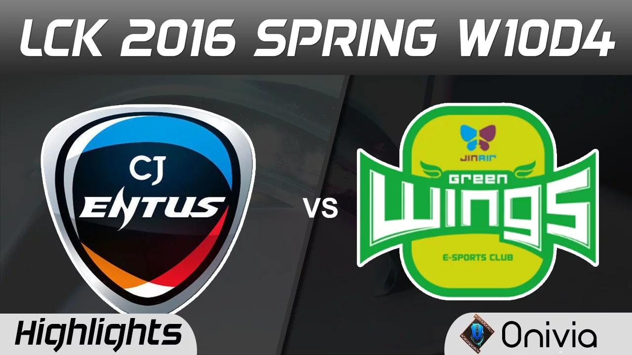 CJ vs JAG Highlights Game 1 LCK Champions 2016 Spring W10D4 CJ Entus vs JinAir Green Wings thumbnail