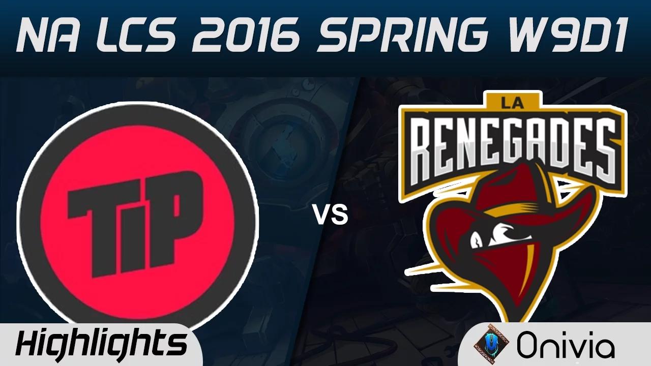 TIP vs REN highlights NA LCS Spring 2016 W10D1 Team Impulse vs Renegades thumbnail