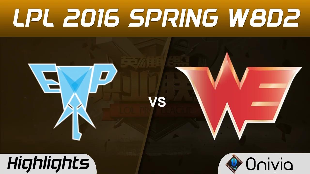 EPA vs WE Highlights Game 1 Tencent LPL LoL Pro League 2016 W8D2 Energy Pacemaker vs Team We thumbnail