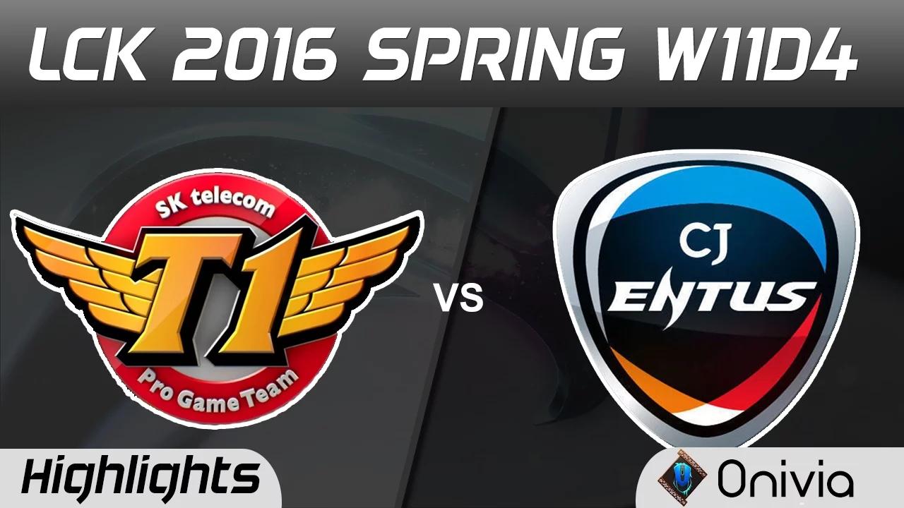 SKT vs CJ Highlights Game 1 LCK Champions 2016 Spring W11D4 SK Telecom vs CJ Entus thumbnail