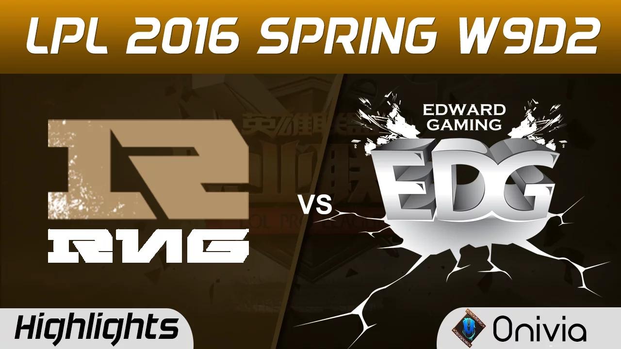 RNG vs EDG Highlights Game 1 Tencent LPL LoL Pro League 2016 W9D2 Royal Never Give Up vs Edward Gami thumbnail