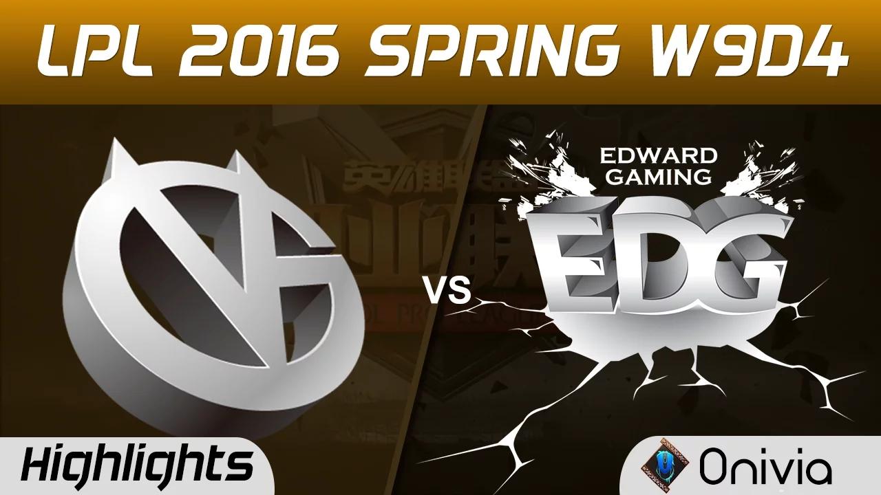 VG vs EDG Highlights Game 2 Tencent LPL LoL Pro League 2016 W9D4 Vici Gaming vs Edward Gaming thumbnail