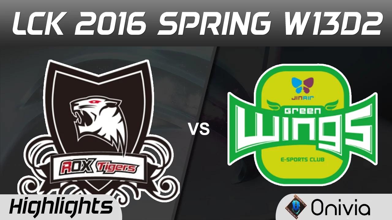 ROX vs JAG Highlights Game 1 LCK Champions 2016 Spring W13D2 ROX Tigers vs JinAir Green Wings thumbnail