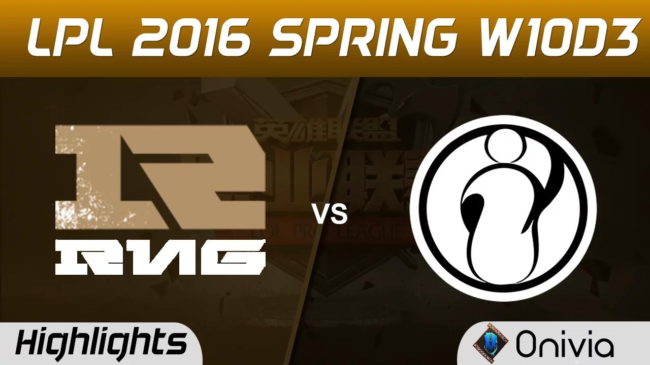 RNG vs IG Highlights Game 3 Tencent LPL LoL Pro League 2016 W10D3 Royal Neve Give Up vs Invictus Gam thumbnail