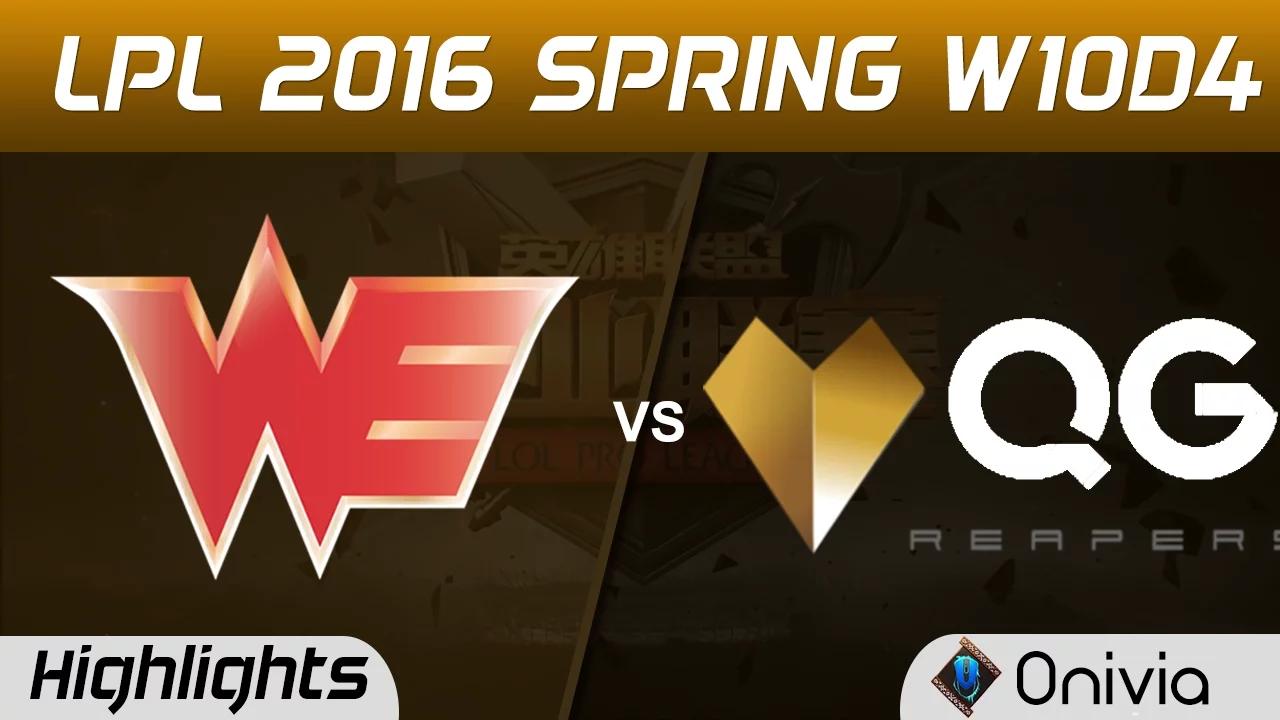 WE vs QG Highlights Game 1 Tencent LPL LoL Pro League 2016 W10D4 Team WE vs Qiao Gu thumbnail