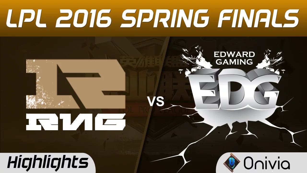 RNG vs EDG Highlights Game 4 Tencent LPL Spring 2016 Finals Royal Never Give Up vs Edward Gaming thumbnail