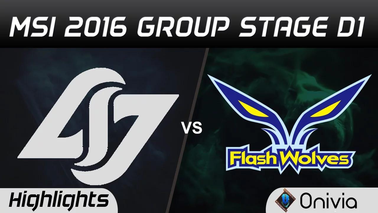 CLG vs FW Highlights MSI 2016 D1 Counter Logic Gaming vs Flash Wolves thumbnail