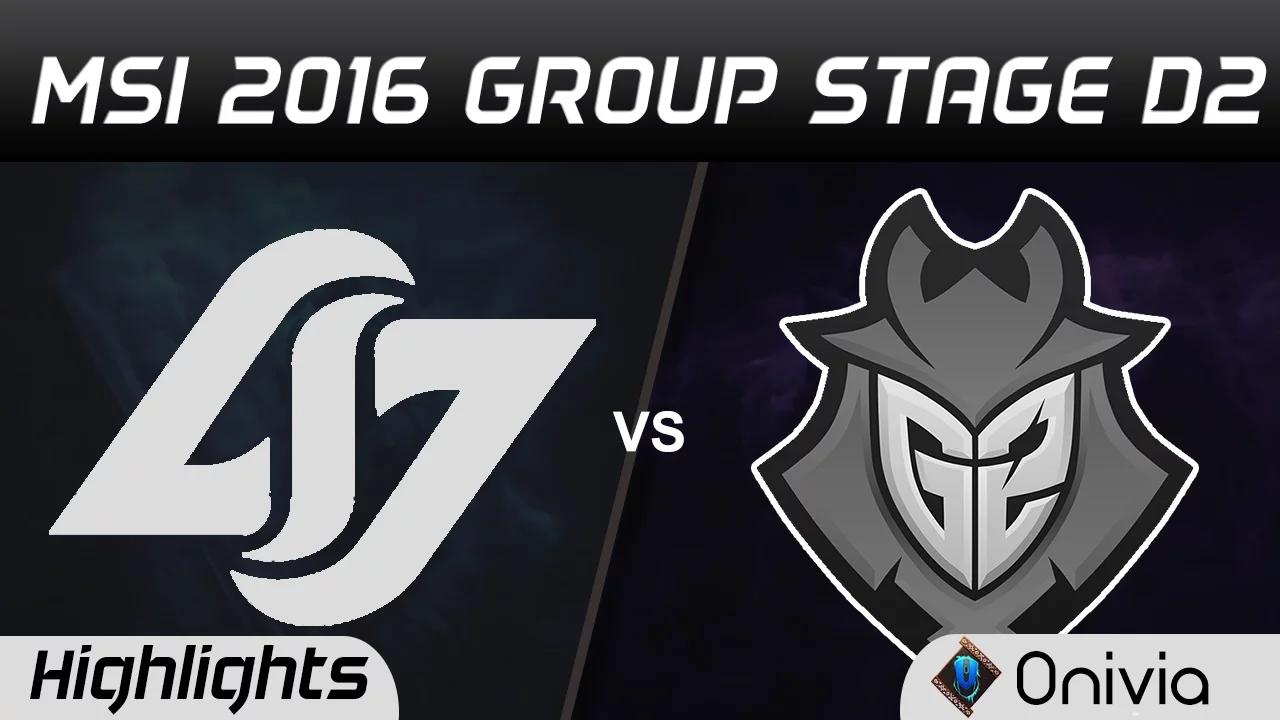 CLG vs G2 Highlights MSI 2016 D2 Counter Logic Gaming vs G2 Esports thumbnail