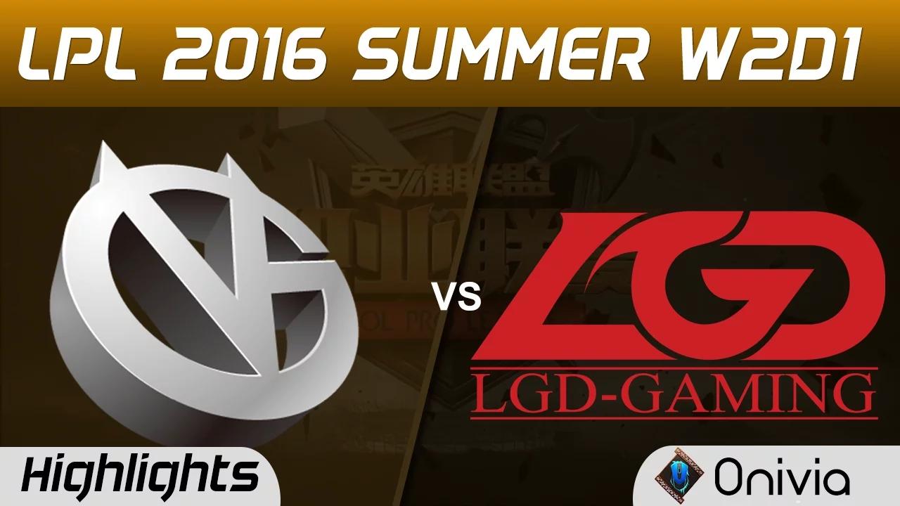 VG vs LGD Highlights Game 1 Tencent LPL Summer 2016 W2D1 Vici Gaming vs LGD Gaming thumbnail