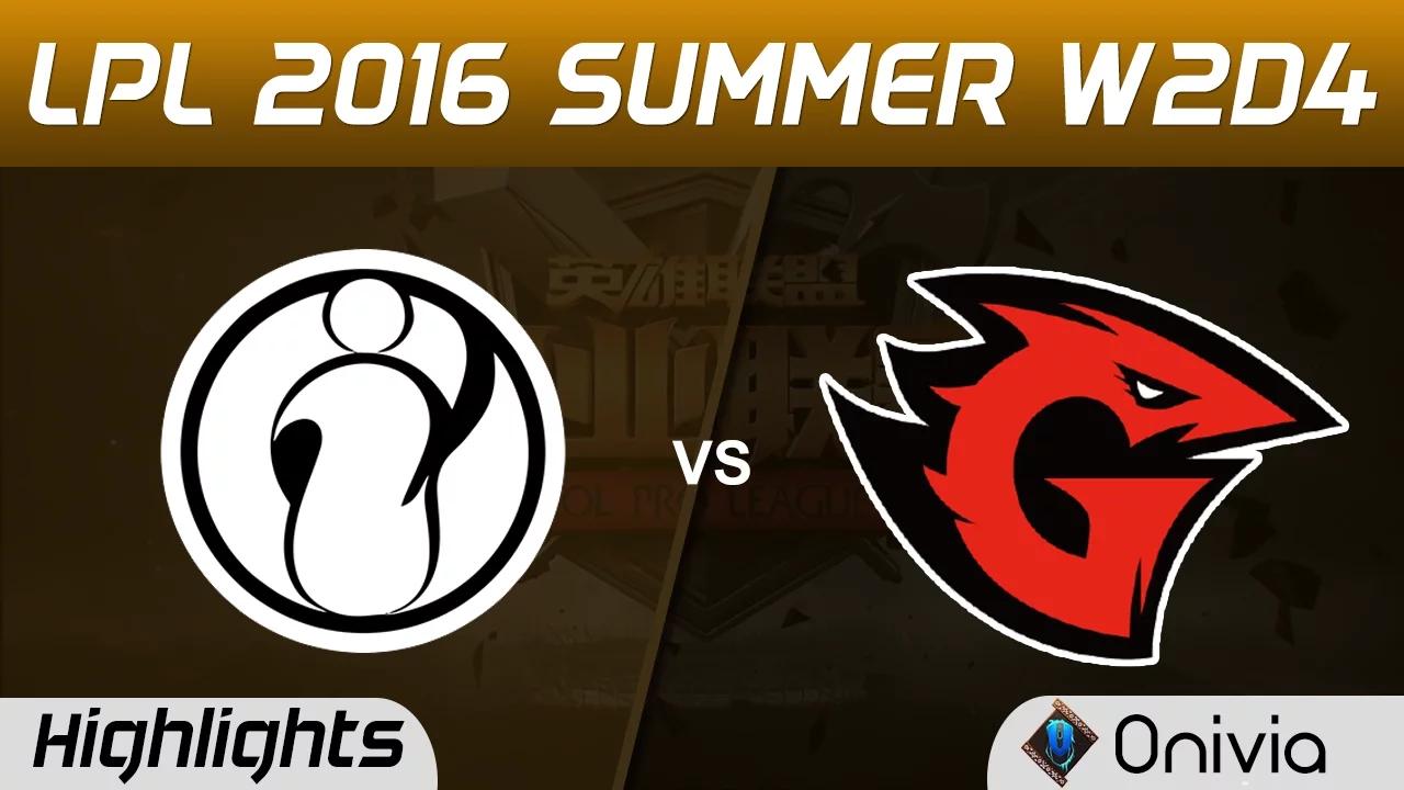 IG vs GT Highlights Game 2 Tencent LPL Summer 2016 W2D4 Invictus Gaming vs Game Talents thumbnail