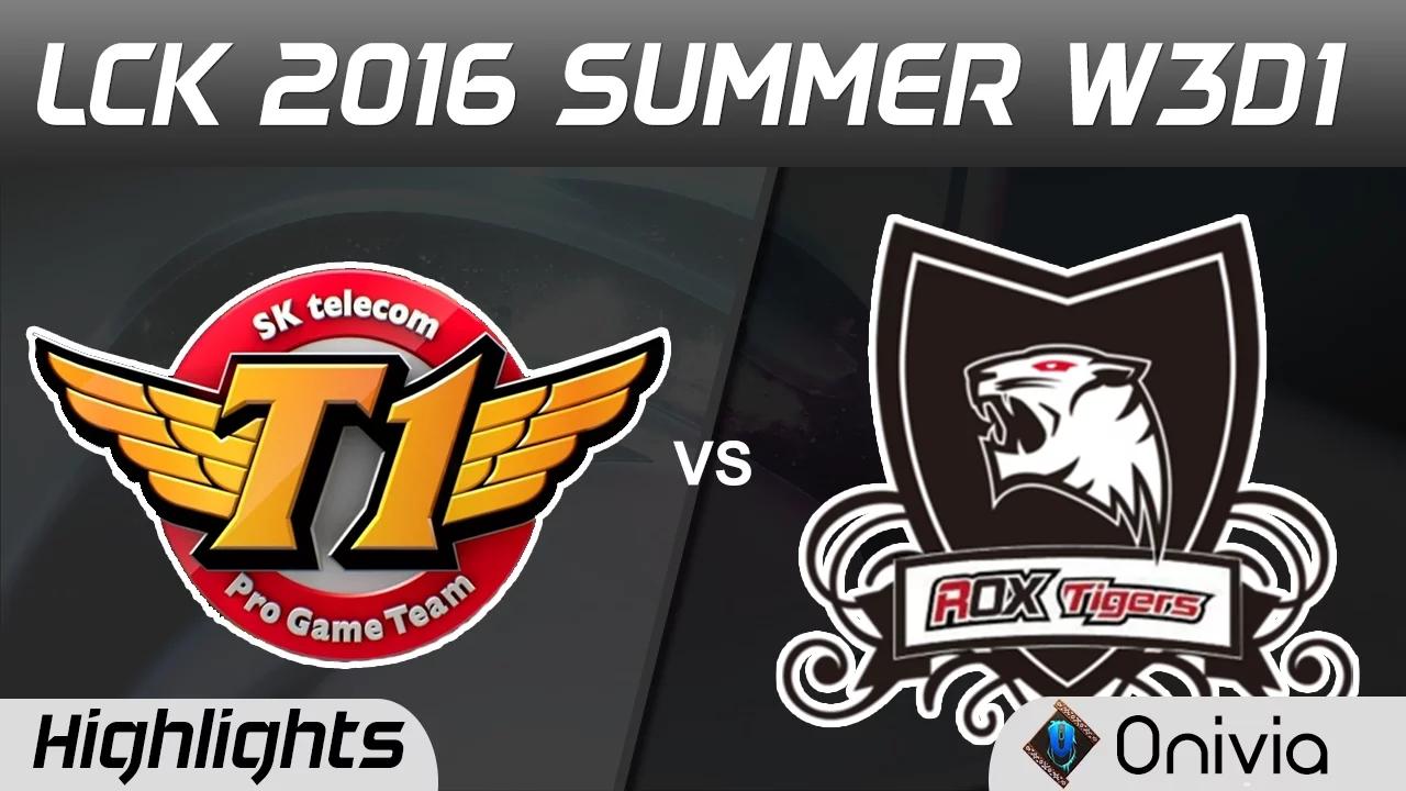 ROX vs SKT Highlights Game 1 LCK Champions W3D1 2016 Summer ROX Tigers vs SK Telecom T1 thumbnail