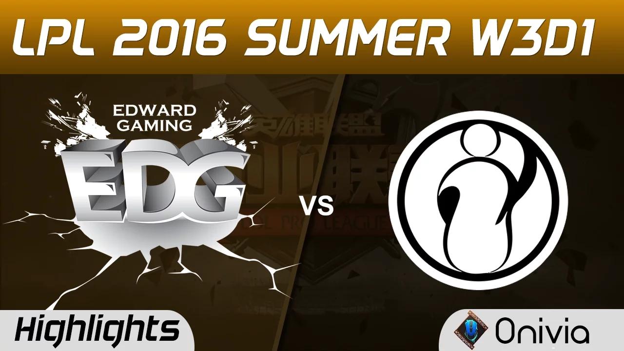 EDG vs IG Highlights Game 3 Tencent LPL Summer 2016 W3D1 Edward Gaming vs Invictus Gaming thumbnail