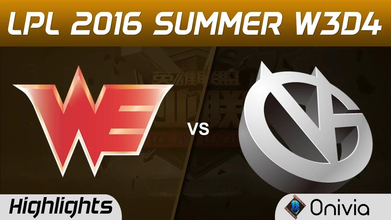 WE vs VG Highlights Game 1 Tencent LPL Summer 2016 W3D4 Team WE vs Vici Gaming thumbnail