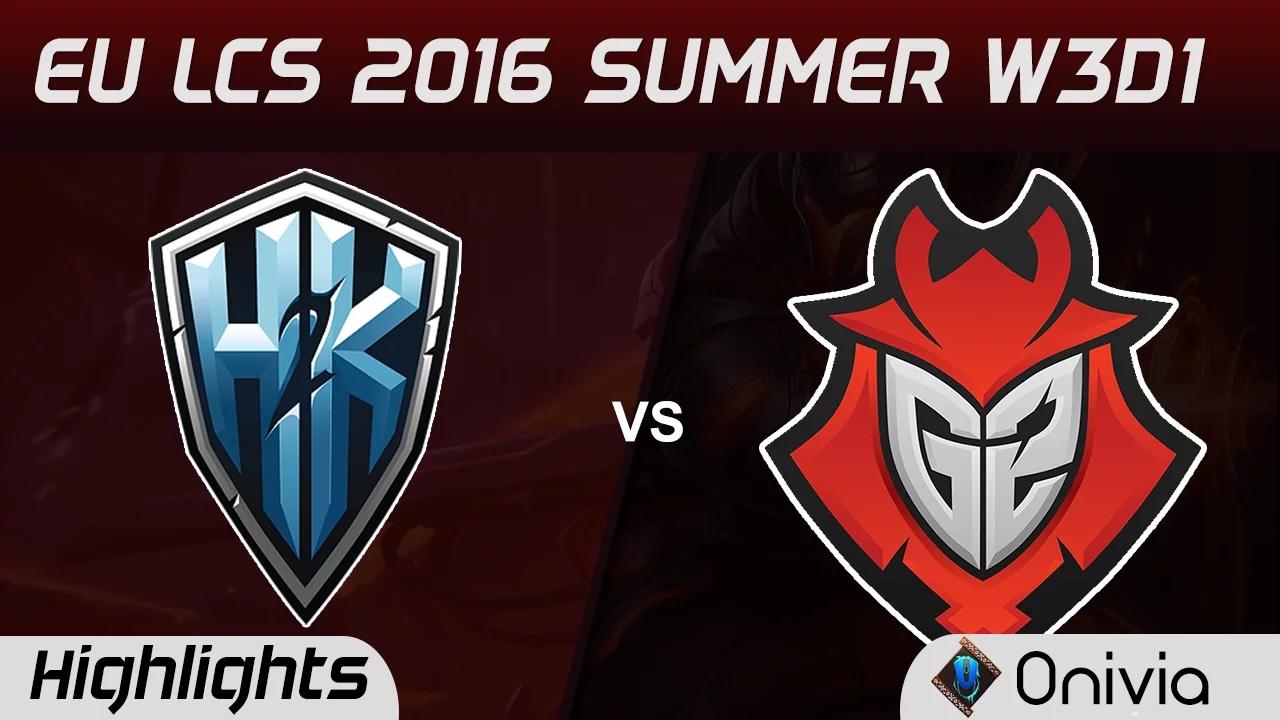 H2K vs G2 highlights Game 2 EU LCS 2016 Summer W3D1 H2K Gaming vs G2 Esports thumbnail