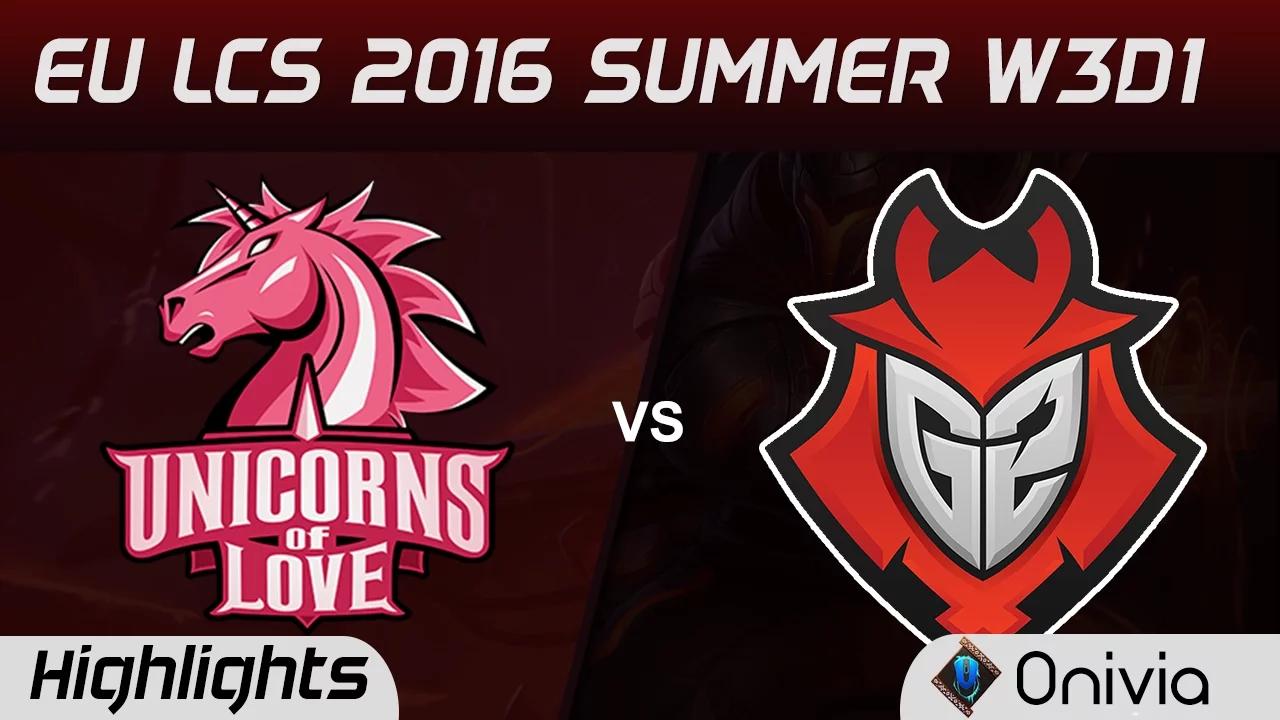 UOL vs G2 highlights Game 1 EU LCS 2016 Summer W3D2 Unicorns of Love vs G2 Esports thumbnail