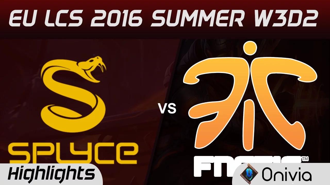 SPY vs FNC highlights Game 2 EU LCS 2016 Summer W3D2 Splyce vs Fnatic thumbnail