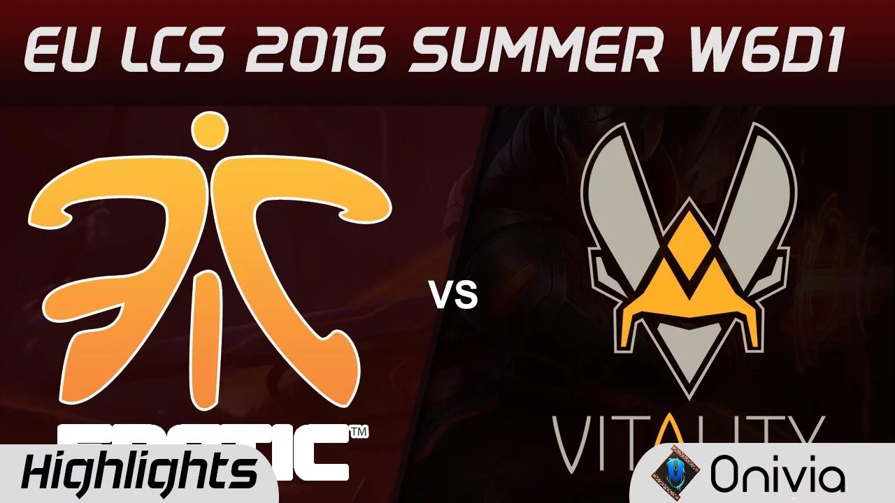 FNC vs VIT highlights Game 1 EU LCS 2016 Summer 6D1 Fnatic vs Vitality thumbnail