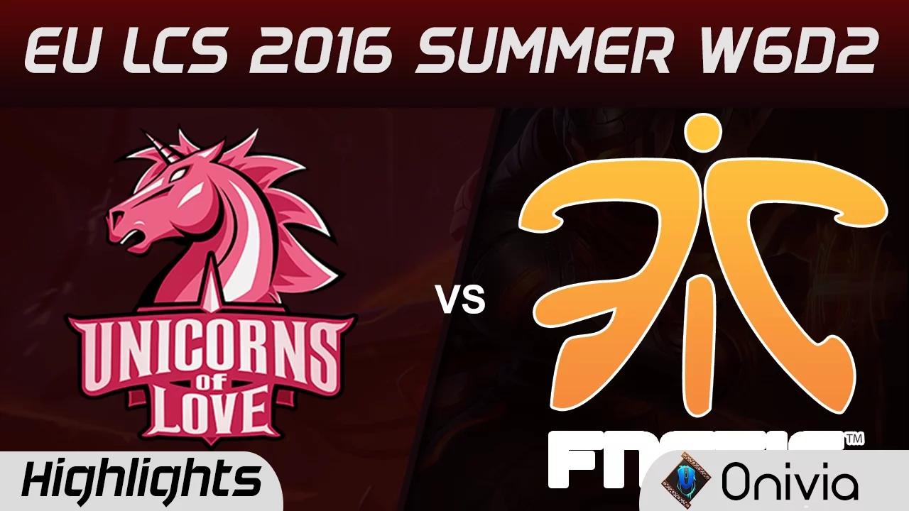 UOL vs FNC highlights Game 1 EU LCS 2016 Summer 6D2 Unicorns of Love vs Fnatic thumbnail