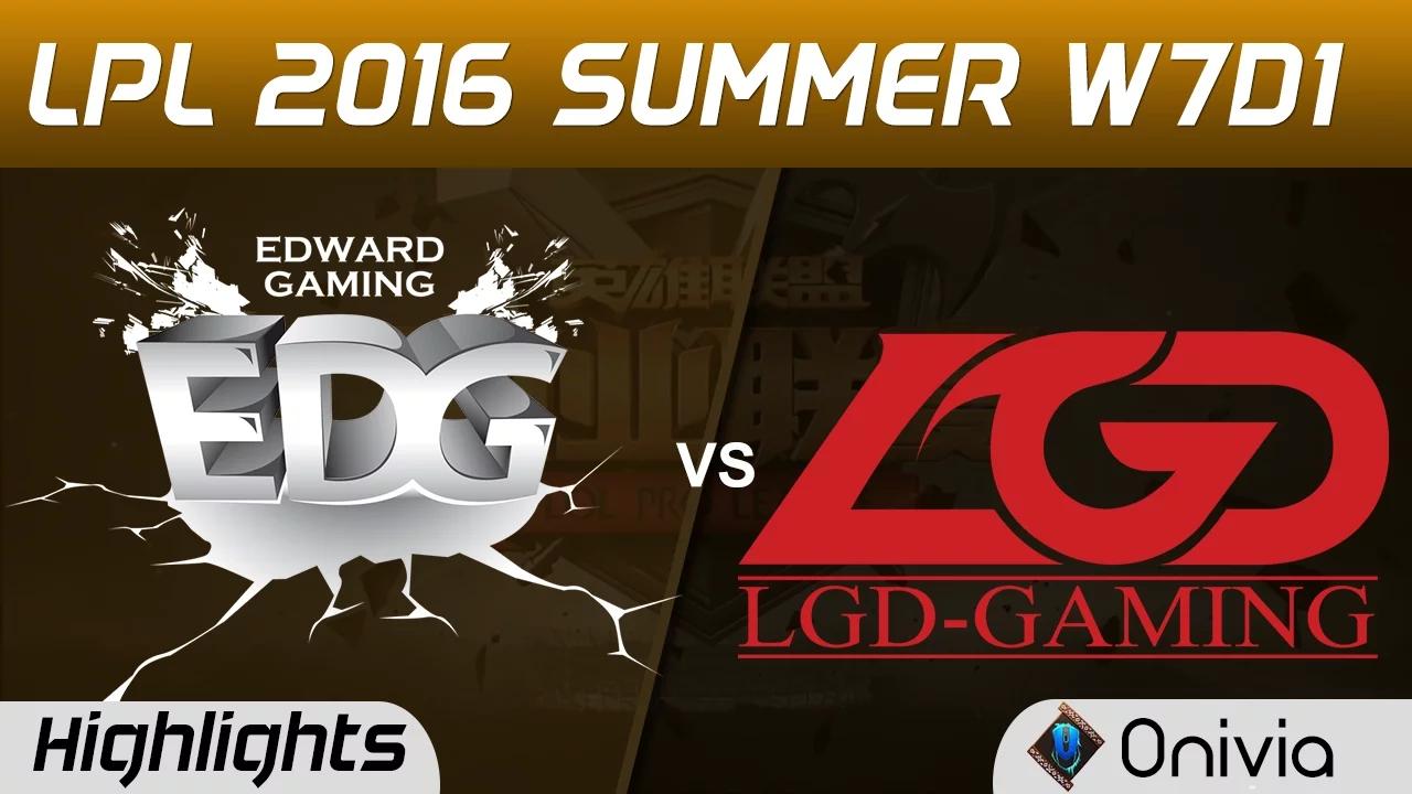 EDG vs LGD Highlights Game 1 Tencent LPL Summer 2016 W7D1 Edward Gaming vs LGD Gaming thumbnail