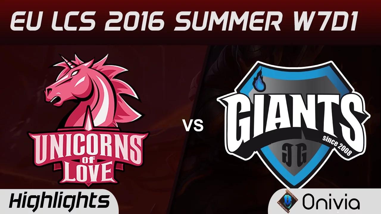 UOL vs GIA highlights Game 1 EU LCS 2016 Summer W7D Unicorns of Love vs Giants thumbnail