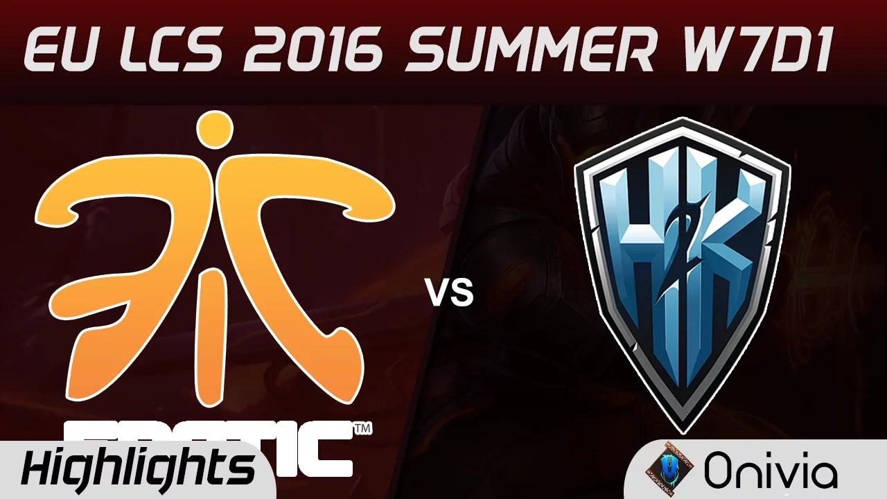 FNC vs H2K highlights Game 1 EU LCS 2016 Summer W7D1 Fnatic vs H2K Gaming thumbnail