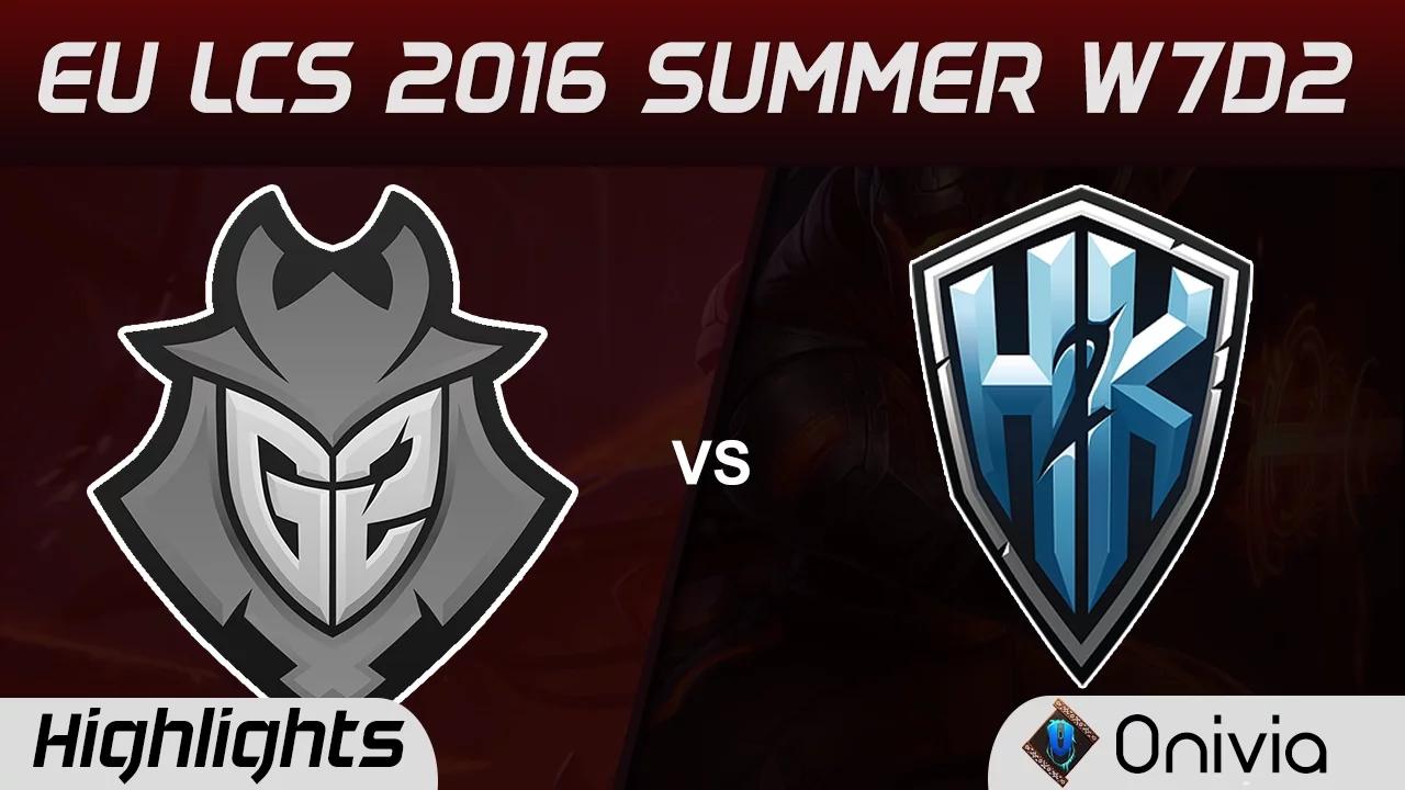 G2 vs H2K highlights Game 1 EU LCS 2016 Summer 7D2 G2 Esports vs H2K Gaming thumbnail