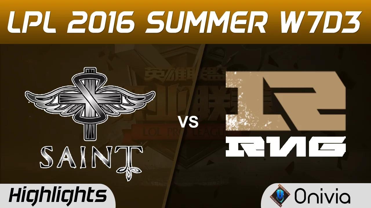 SAT vs RNG Highlights Game 1 Tencent LPL Summer 2016 W7D3 Saint vs Royal Never Give Up thumbnail