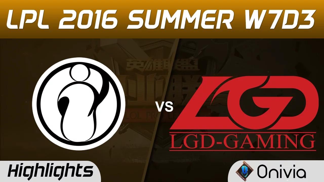 IG vs LGD Highlights Game 2 Tencent LPL Summer 2016 W7D3 Game Invictus Gaming vs LGD Gaming thumbnail