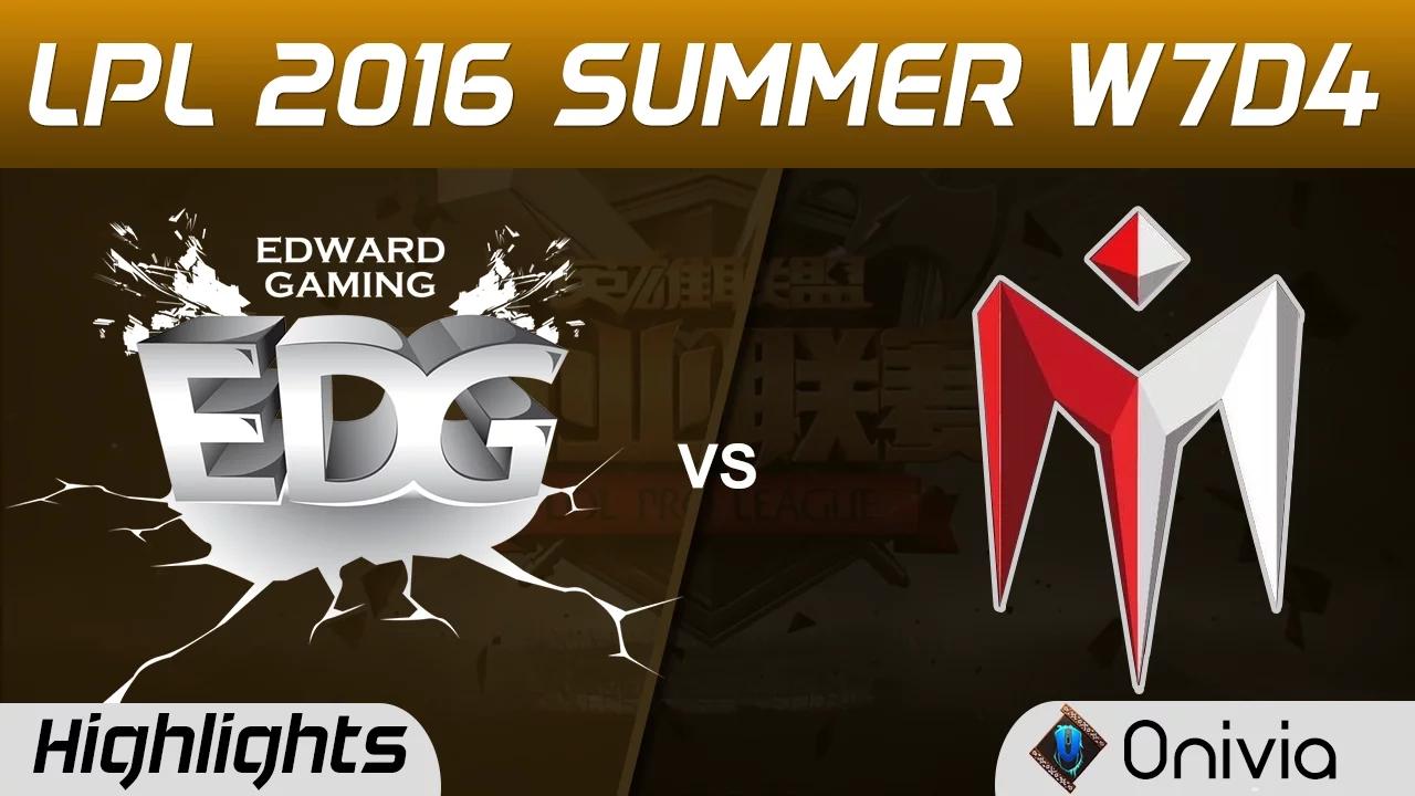 EDG vs IM Highlights Game 1 Tencent LPL Summer 2016 W7D4 Edward Gaming vs I May thumbnail