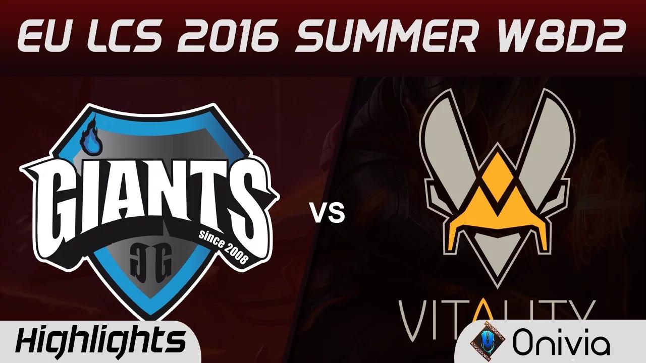 GIA vs VIT highlights Game 2 EU LCS 2016 Summer W8D2 Giants vs Vitality thumbnail