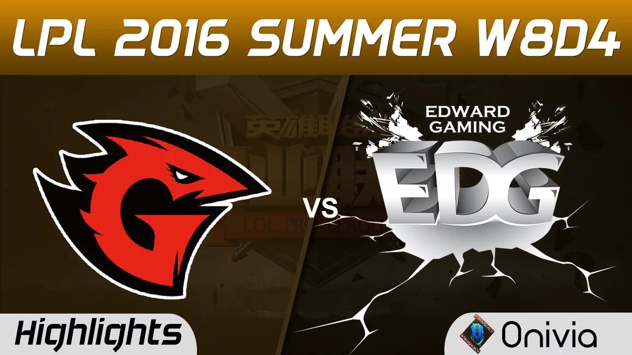 GT vs EDG Highlights Game 1 Tencent LPL Summer 2016 W8D4 Game Talents vs Edward Gaming thumbnail